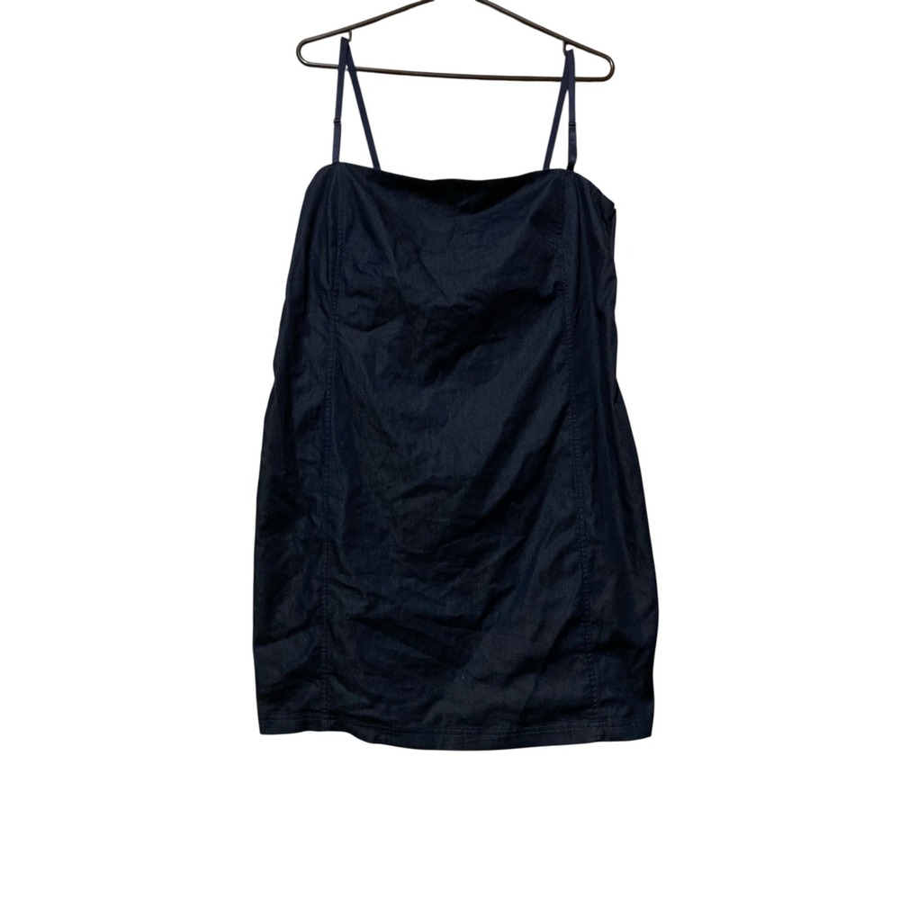 Venezia Dark Wash Denim Sheath Dress Adjustable Straps Size 20 Mini Party